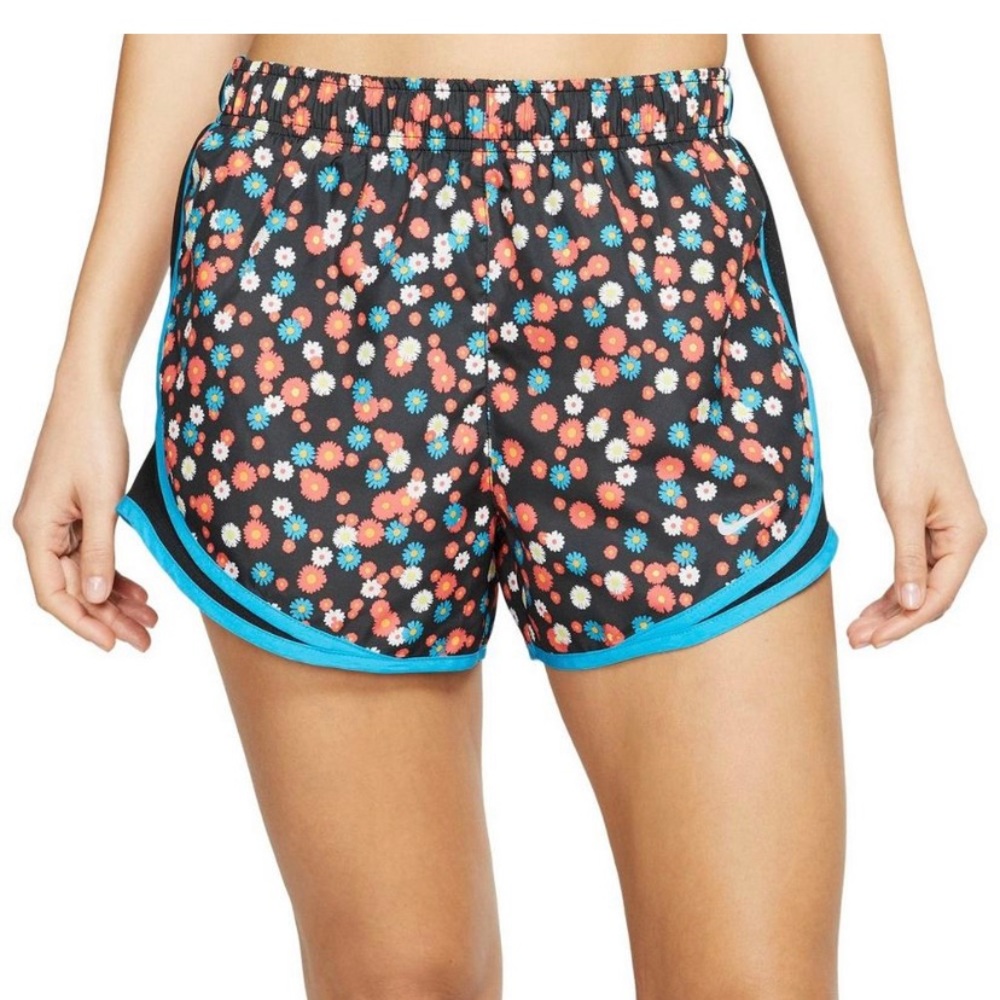 Nike tempo running shorts  black multicolor flower